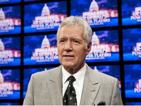 Alex Trebek speaks during a rehearsal before a taping of Jeopardy! Power Players Week at DAR Constitution Hall on April 21, 2012 in Washington, DC.