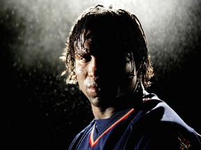 Georges Laraque takes part in an Edmonton Oilers promo video shoot at Rexall Place in this file photo from April 19, 2006.