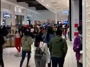 A video screenshot shows how crowded Chinook Centre was on Black Friday, and people crowded the mall looking for deals, despite the pandemic.