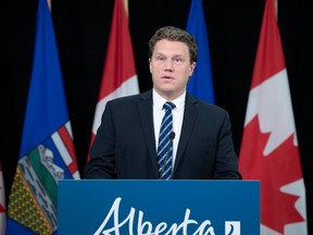 MLA Jeremy Nixon speaking on June 2, 2020.