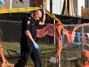 Police investigate a suspicious death after a 24-year-old man was found unresponsive at a home near 105 Street and 67 Avenue on Sunday, Nov. 1, 2020.