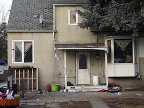 Edmonton police are investigating two separate home invasions in west Edmonton on Monday November 2, 2020, including this house located at 10467-149 Street. The other is at a house located at the other at 10239-163 Street. A victim suffered gunshot wounds at both incidents. It is not yet known if the crimes are related.