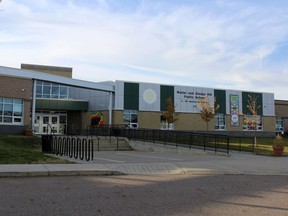 Walter and Gladys Hill Public School in Eagle Ridge in Fort McMurray. Police are investigating the interruption of the school's online Remembrance Day ceremony that exposed children to pornographic images.