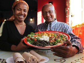 Amsale(left) and Paul Sumamo of Langano Skies restaurant. File photo.