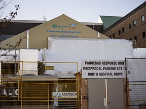 Pictured is the field hospital at Peter Lougheed Centre on Friday, October 30, 2020.