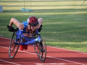 Wheelchair racing has provided Britney Volkman with a way to focus her competitive spirit. Born with spina bifida, she never previously thought she would be able to find her place in sports. (Photo supplied)