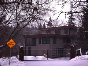 The city allowed this 'dream home' to be built in the Mill Creek Ravine about three years ago, the owner, said it was his dream to raise his children there but now it is up for sale in Edmonton, December 14, 2020.