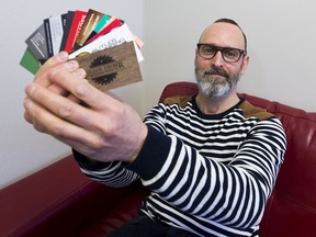 Local business owner Paul Foster set up a gift card draw featuring 43 Edmonton small businesses. He along with roughly 11 other businesses purchased $6300 in gifts and are handing them out to people who post online what they liked about one of the 43 businesses. Taken on Friday, Dec. 18, 2020 in Edmonton.