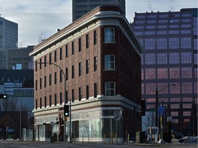 The Gibson Block building on Jasper Avenue is seen on Sunday. Dec. 27, 2020.