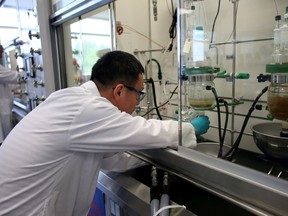 Scientists work in laboratories at the grand opening of Gilead Alberta's first new laboratory building, Gilead Sciences Alberta ULC. File photo.