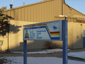 The Morinville RCMP detachment. A man accused of attempting to murder six Mounties during a standoff in March 2018 made a brief court appearance Dec. 14, 2020 on 22 charges.