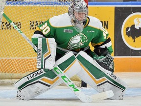 London Knights goalie Brett Brochu of is vying for a spot on Canada's world junior team.