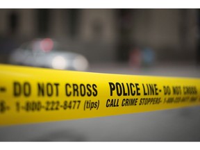 Police tape seen in Toronto