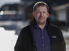 Mark Drury, co-owner of private home-care company Calgary Comfortkeepers, poses for a photo outside his house in Langdon on Saturday, January 23, 2021.