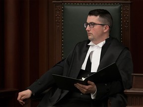 Speaker Nathan Cooper takes part in the first session of the 30th Alberta legislature in Edmonton on May 22, 2019.