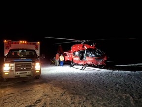 An ice climber was rescued by emergency crews Friday after falling near Abraham Lake.