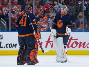 Mike Smith and Mikko Koskinen have shared Edmonton Oilers' crease for the past two seasons. Now there's a third experienced netminder challenging for the job.