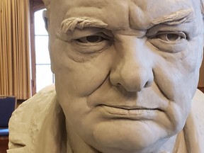 A bust of Sir Winston Churchill a part of the statue that will be erected in Calgary later this year. Supplied photo