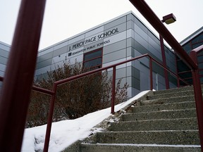 J. Percy Page High School in Edmonton was locked down on Jan. 25, 2021 due to a COVID-19 outbreak at the school.