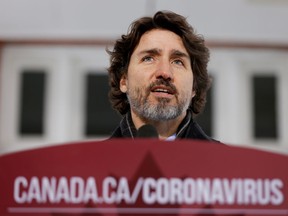 Canada's Prime Minister Justin Trudeau attends a news conference at Rideau Cottage, as efforts continue to help slow the spread of the coronavirus disease (COVID-19), in Ottawa, Ontario, Canada January 22, 2021.