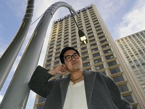 Portrait of Anton Atienza in downtown Edmonton on December 4, 2020.