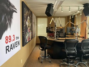 The Raven Studio in Edmonton. The new radio station, featuring Indigenous language programming, launched Monday, Feb. 1, 2021.