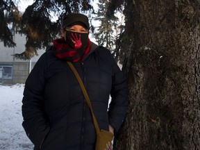 Judith Gale of the Bear Clan who was feeding homeless people at the Central LRT station Sunday evening when police ordered them to leave and go into the bitter cold.