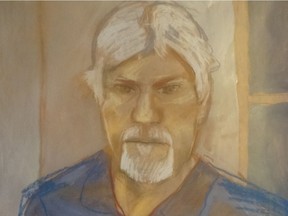 Courtroom sketch of Bradley Barton.