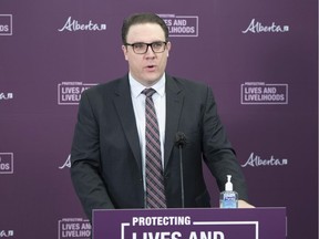 Government House Leader Jason Nixon outlines, from Edmonton on February 24, 2021, a spring legislative agenda that will protect Albertans' lives and livelihoods while also focusing on democratic reform.