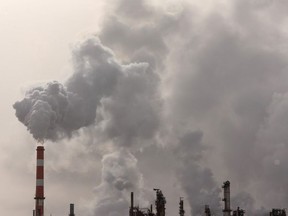 Steam rises from the Imperial Oil's Strathcona Refinery as the temperature hits -15 degrees Celsius in Edmonton, on Friday, Feb. 26, 2021. Photo by Ian Kucerak