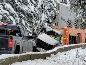 One person is dead and several are injured following a multi-vehicle accident that has closed part of Coquihalla Highway near Hope.