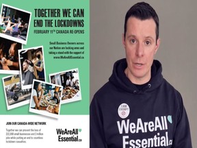 Vladislav Sobolev, the founder of We Are All Essential, says in the video posted on Facebook group that reopening businesses will help businesses owner to recover from the pandemic losses.