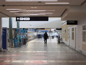 The departure area at the Edmonton International Airport (EIA) is very slow as a result of the drop in air travel. Taken on Friday, Feb. 5, 2021.