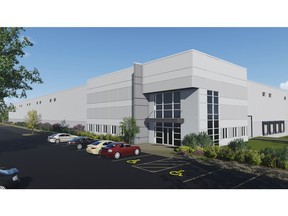 An artist's rendering of an under-construction, 409,369-square-foot distribution centre at High Plains Industrial Park.
