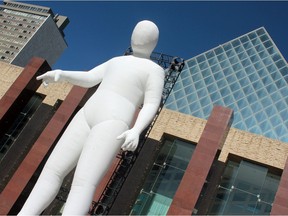 One of the Fantastic Planet giants on Churchill Square.