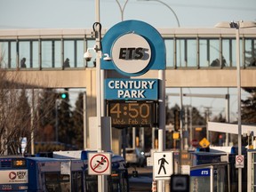 The Century Park Transit Station is seen in Edmonton, on Wednesday, Feb. 24, 2021. The station was the location of the sixth recent attack on a Muslim woman in the city. According to police and the victim, a man threatened a woman in a hijab on Feb. 17 in the station.