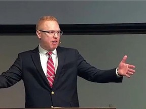 Pastor James Coates: Screenshot of GraceLife Church video.