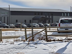 The RCMP were watching another Sunday service at the GraceLife Church went ahead defying public health orders west of Edmonton, March 7, 2021. Ed Kaiser/Postmedia