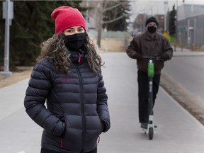 Olga Messinis, director, traffic operations, talks about the return of e-scooters for the third year on Thursday, March 25, 2021.