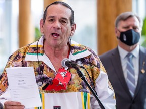 President of the Métis Settlements of Alberta Herb Lehr said the UCP government's Bill 57 would set back their relationship 50 to 100 years at a Thursday, March 11, 2021 at an Alberta NDP news conference.