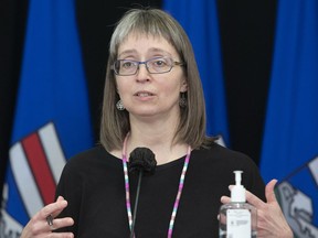 Alberta's chief medical officer of health Dr. Deena Hinshaw gives an update on COVID-19 on Wednesday, March 24, 2021.