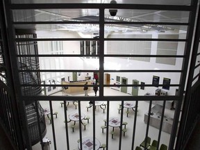 A prison common area is seen during the official opening of new Edmonton Remand Centre in Edmonton, Alta., on Tuesday, March 19, 2013.