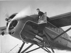 Max Ward takes delivery of his first Otter aircraft in 1953, the year he launched Wardair. Supplied.