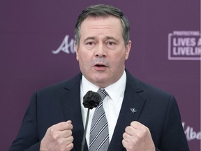 Premier Jason Kenney announces Alberta is returning to Step 1 of the four-step framework to protect the health system and reduce the rising spread of COVID-19 provincewide, Tuesday, April 6, 2021.