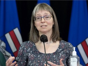 Dr. Deena Hinshaw, Alberta's chief medical officer of health, provided the Alberta government's COVID-19 update on Thursday April 8, 2021.