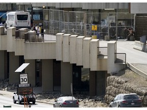 The temporary homeless shelter at the Edmonton Convention Center on Saturday April 17, 2021.