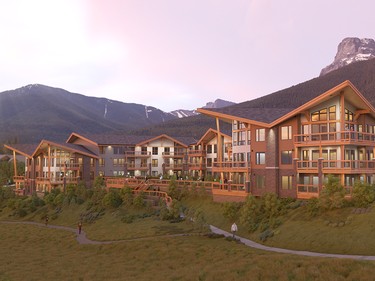 This 1,081-square-foot Canmore condo features two bedrooms, two bathrooms, vaulted ceilings and a private balcony with breathtaking views of the Rocky Mountains.