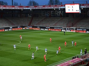 Soccer Football - Bundesliga - 1. FC Union Berlin v Hertha BSC - Stadion An der Alten Forsterei, Berlin, Germany - April 4, 2021 General view of match action Pool via REUTERS/Annegret Hilse DFL regulations prohibit any use of photographs as image sequences and/or quasi-video.