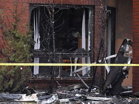 Firefighters were on scene at a seniors home fire in St. Albert, Alberta on Friday May 7, 2021. The fire started at the Citadel Mews West seniors care facility around 8pm on Thursday evening. More than 100 seniors were forced to evacuate and find lodging elsewhere. and three were taken to hospital.