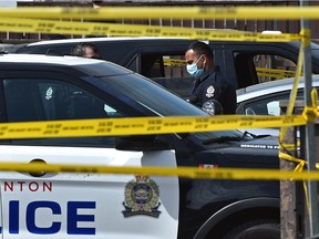 Yellow tape cordons off an Edmonton Police Service investigation. File photo.